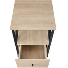 tectake Nočný stolík Falkirk 40x41,5x55,5cm - Industrial svetlé drevo, dub Sonoma
