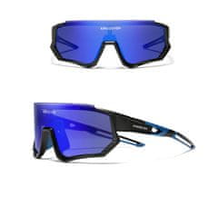 Cyklistické okuliare Ls910 modro - čierne, sklo tmavo modré C11