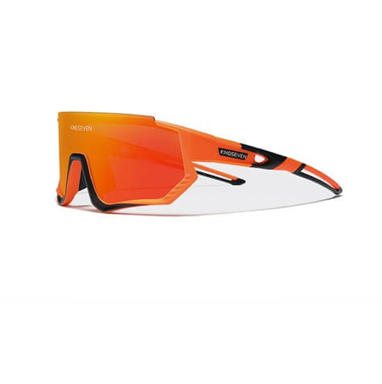 Cyklistické okuliare Ls910 Orange - čierne, červené sklo C08