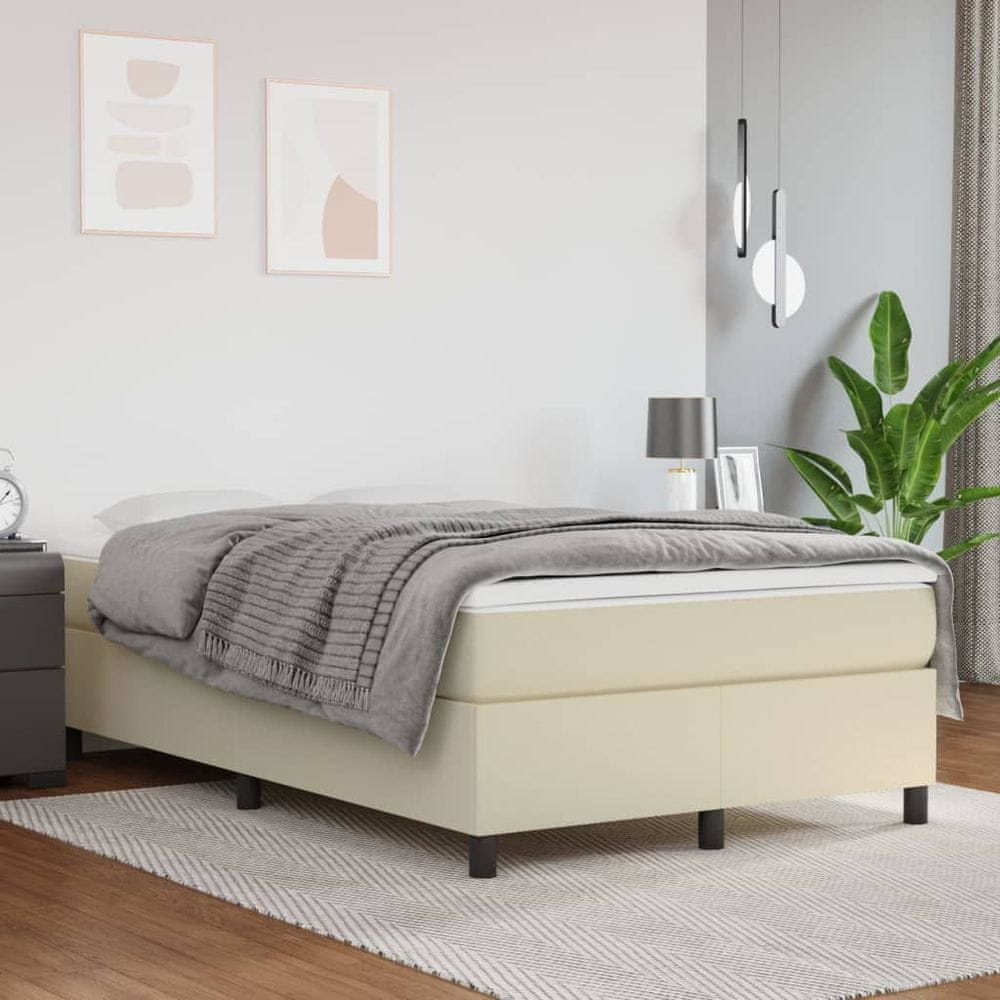 Petromila vidaXL Boxspring posteľ s matracom krémová 120x200 cm umelá koža