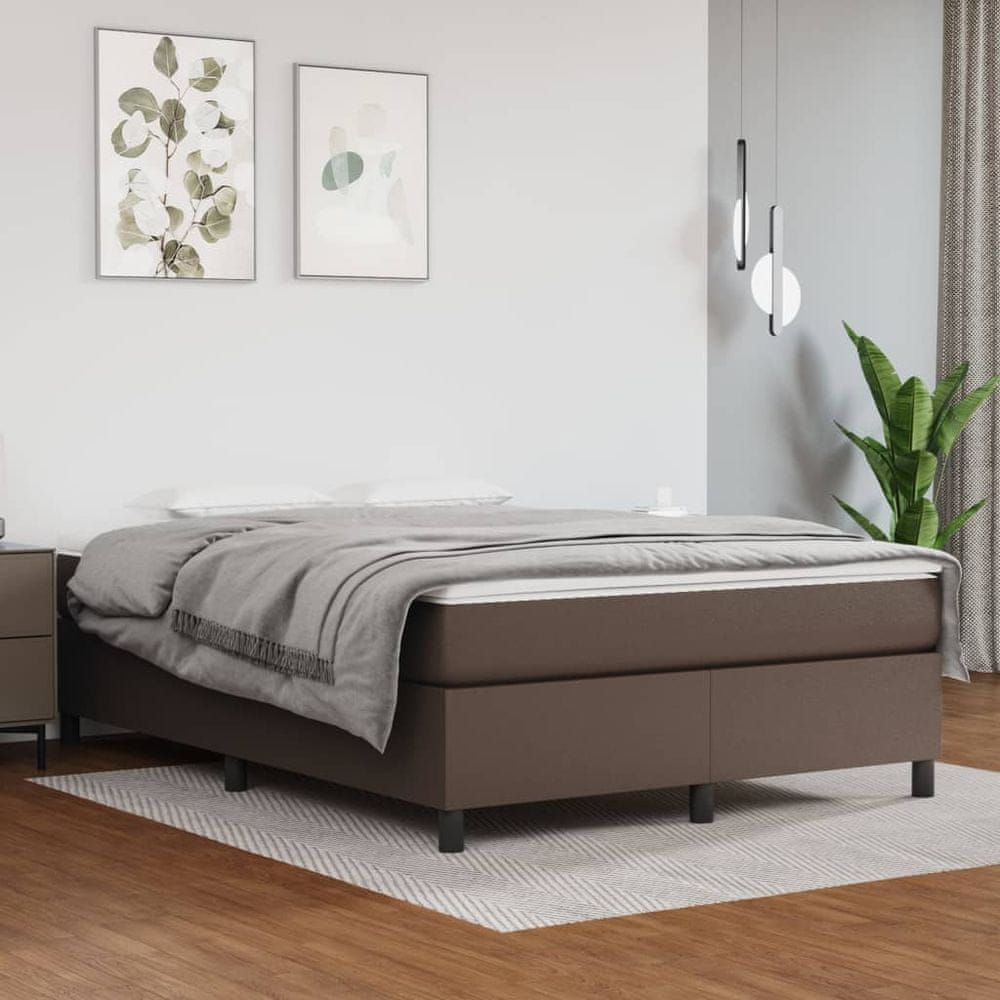 Petromila vidaXL Boxspring posteľ s matracom hnedá 140x200 cm umelá koža