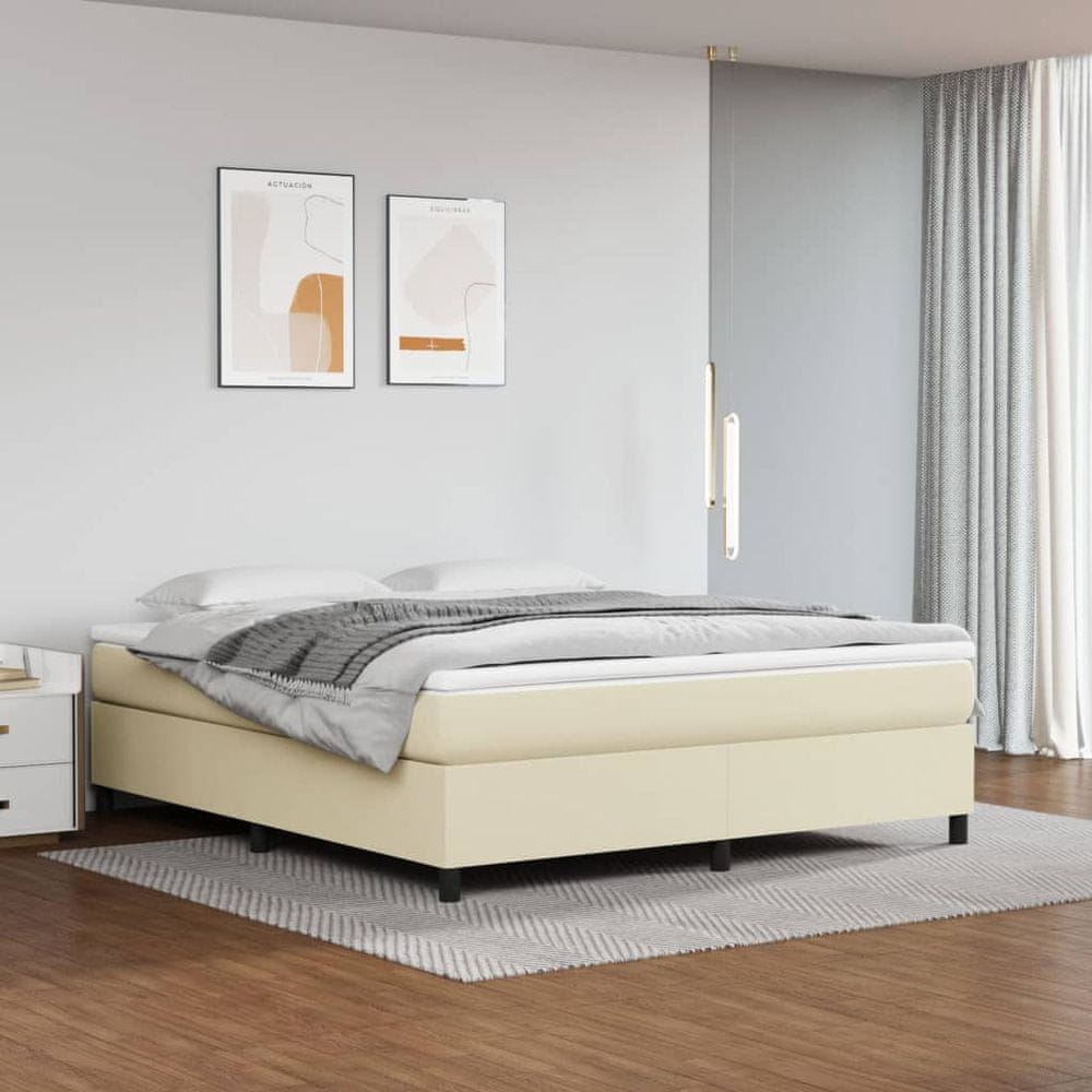 Petromila vidaXL Boxspring posteľ s matracom krémová 160x200 cm umelá koža