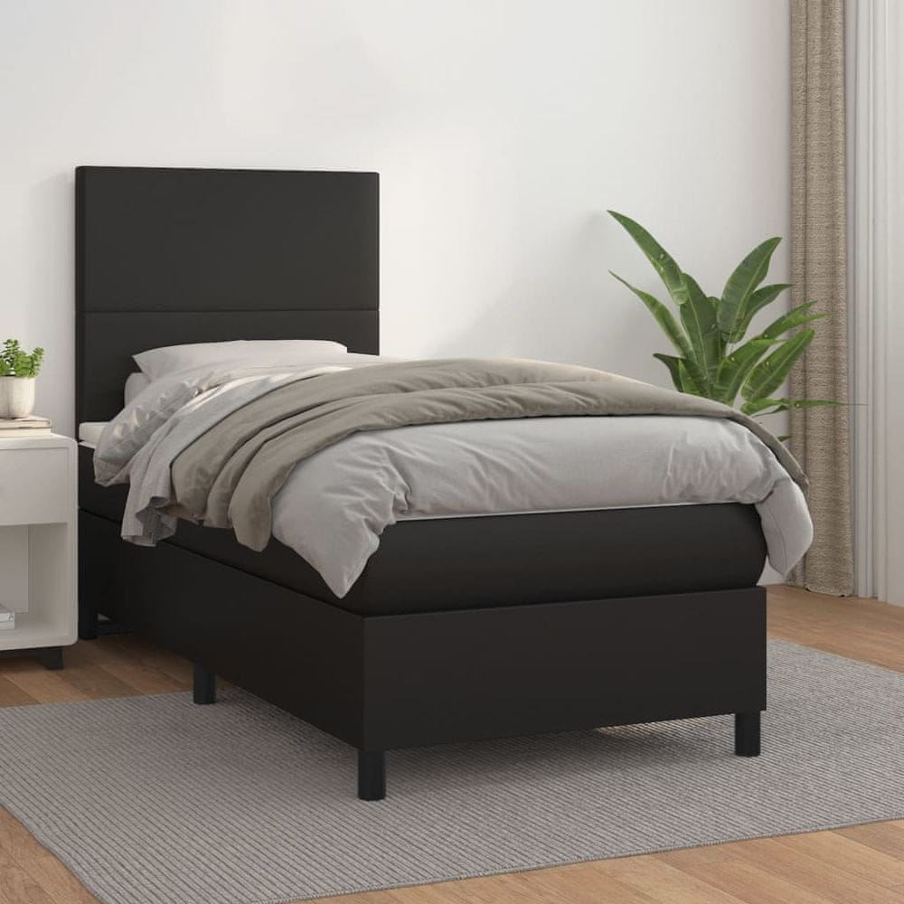 Petromila vidaXL Boxspring posteľ s matracom čierna 80x200 cm umelá koža