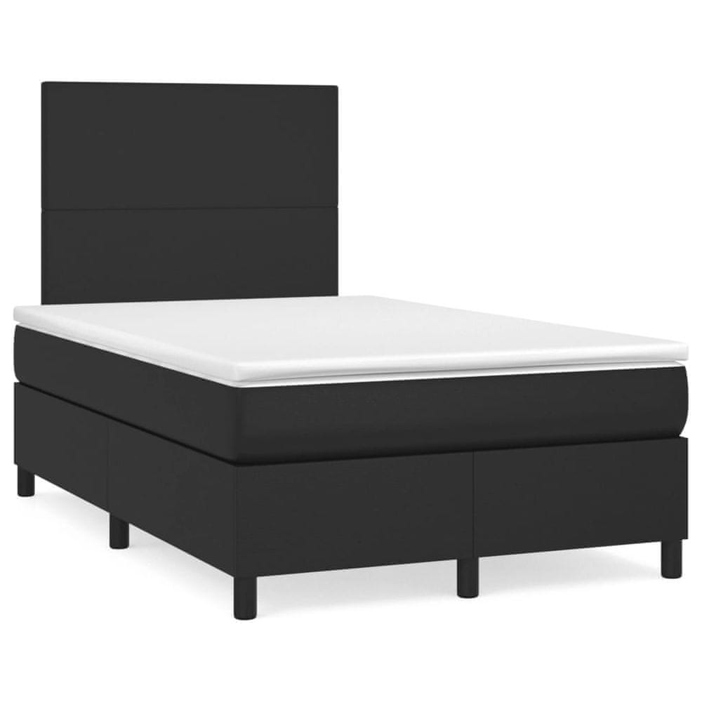 Vidaxl Boxspring posteľ s matracom čierna 120x200 cm umelá koža