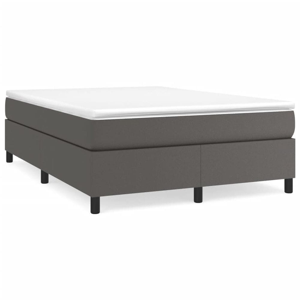 Vidaxl Boxspring posteľ s matracom sivá 160x200 cm umelá koža