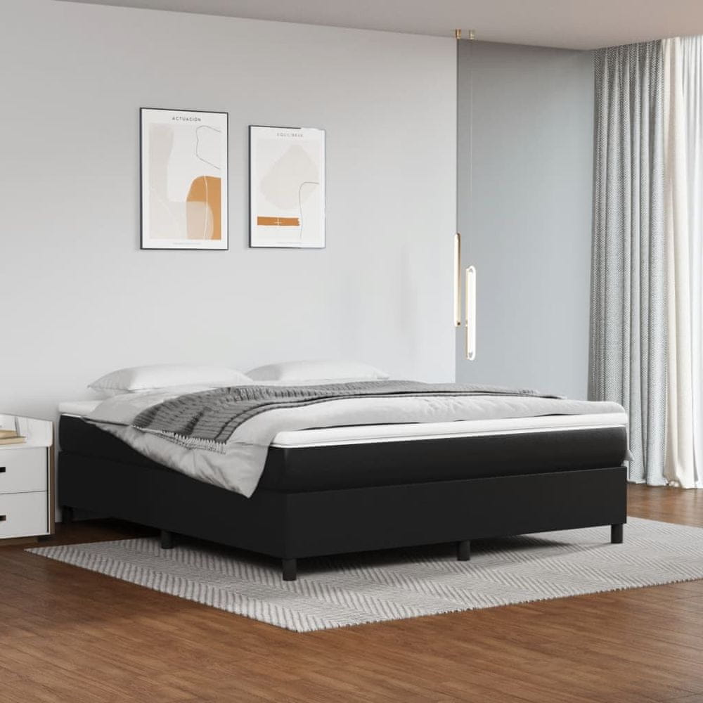 Petromila vidaXL Boxspring posteľ s matracom čierna 180x200 cm umelá koža