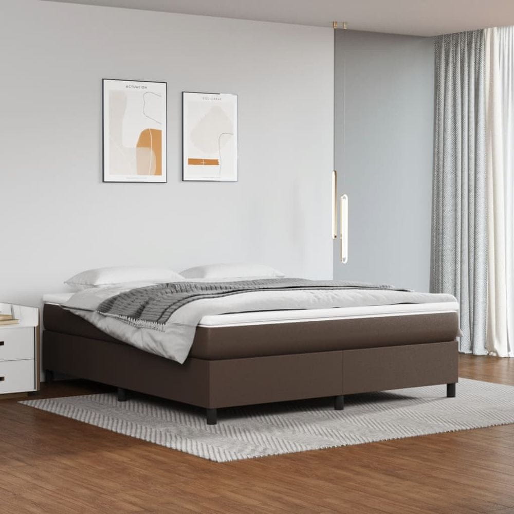 Petromila vidaXL Boxspring posteľ s matracom hnedá 160x200 cm umelá koža