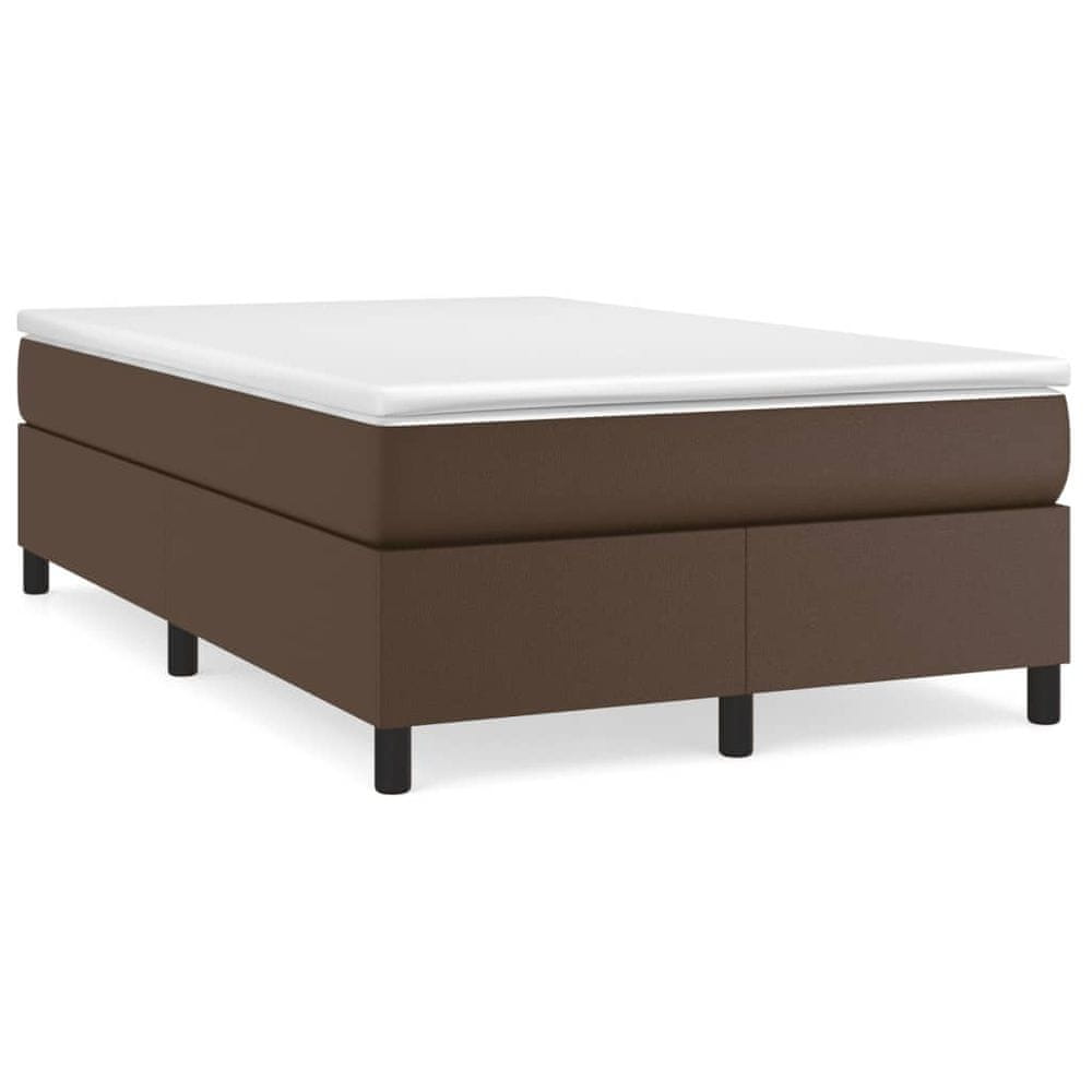 Vidaxl Boxspring posteľ s matracom hnedá 120x200 cm umelá koža