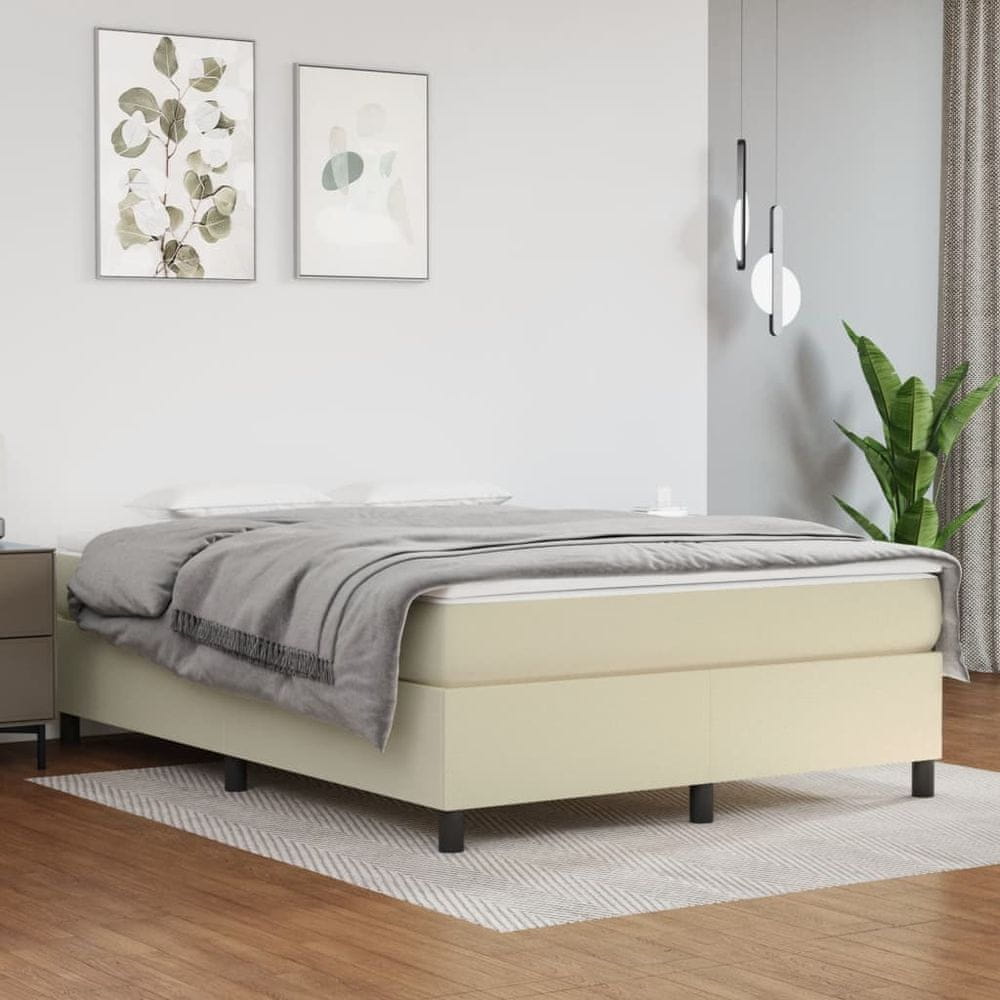 Petromila vidaXL Boxspring posteľ s matracom krémová 140x200 cm umelá koža