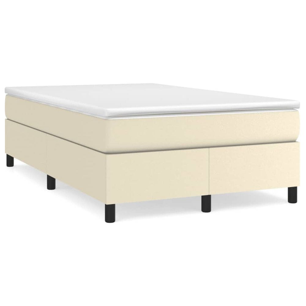 Vidaxl Boxspring posteľ s matracom krémová 120x200 cm umelá koža