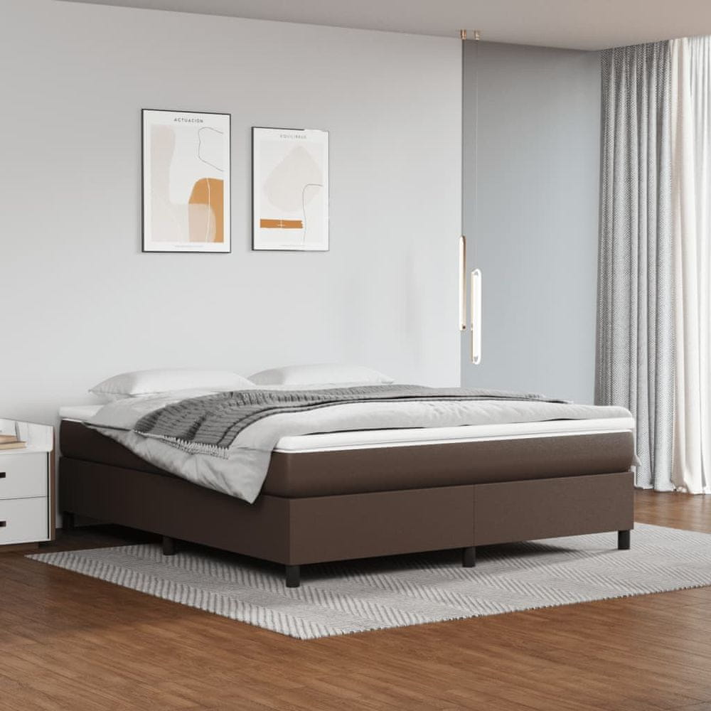 Petromila vidaXL Boxspring posteľ s matracom hnedá 180x200 cm umelá koža