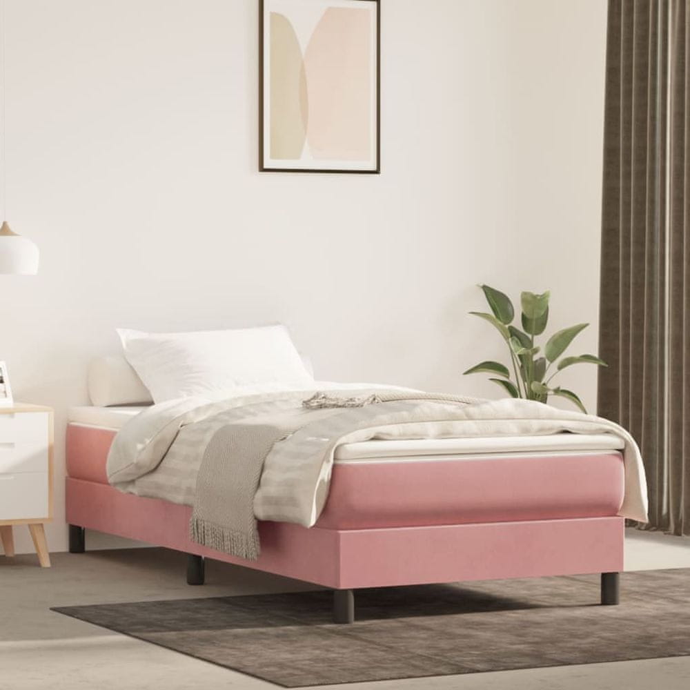 Petromila vidaXL Rám postele ružový 90x200 cm zamat