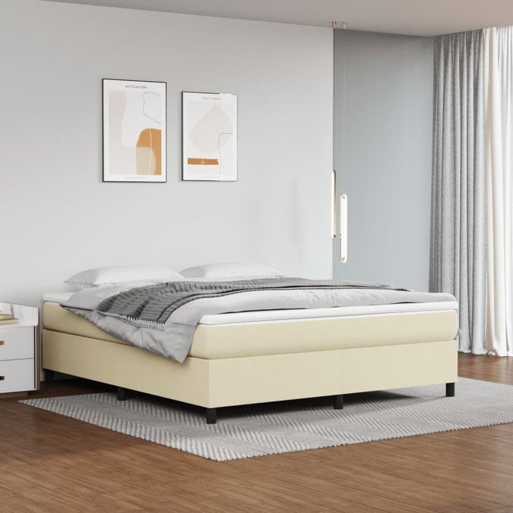 Petromila vidaXL Boxspring posteľ s matracom krémová 180x200 cm umelá koža