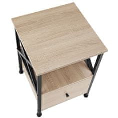tectake Nočný stolík Falkirk 40x41,5x55,5cm - Industrial svetlé drevo, dub Sonoma
