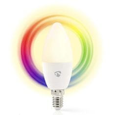 Nedis Inteligentná žiarovka SmartLife svíčka, Wi-Fi, E14, 470 lm, 4.9 W, RGB / Teplá - studená bílá