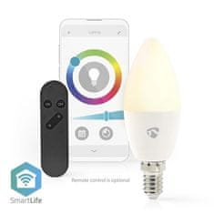 Nedis Inteligentná žiarovka SmartLife svíčka, Wi-Fi, E14, 470 lm, 4.9 W, RGB / Teplá - studená bílá