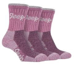 JEEP JEEP Dámske 3 páry hrubých outdoor ponožiek do terénu Farba: Ružová