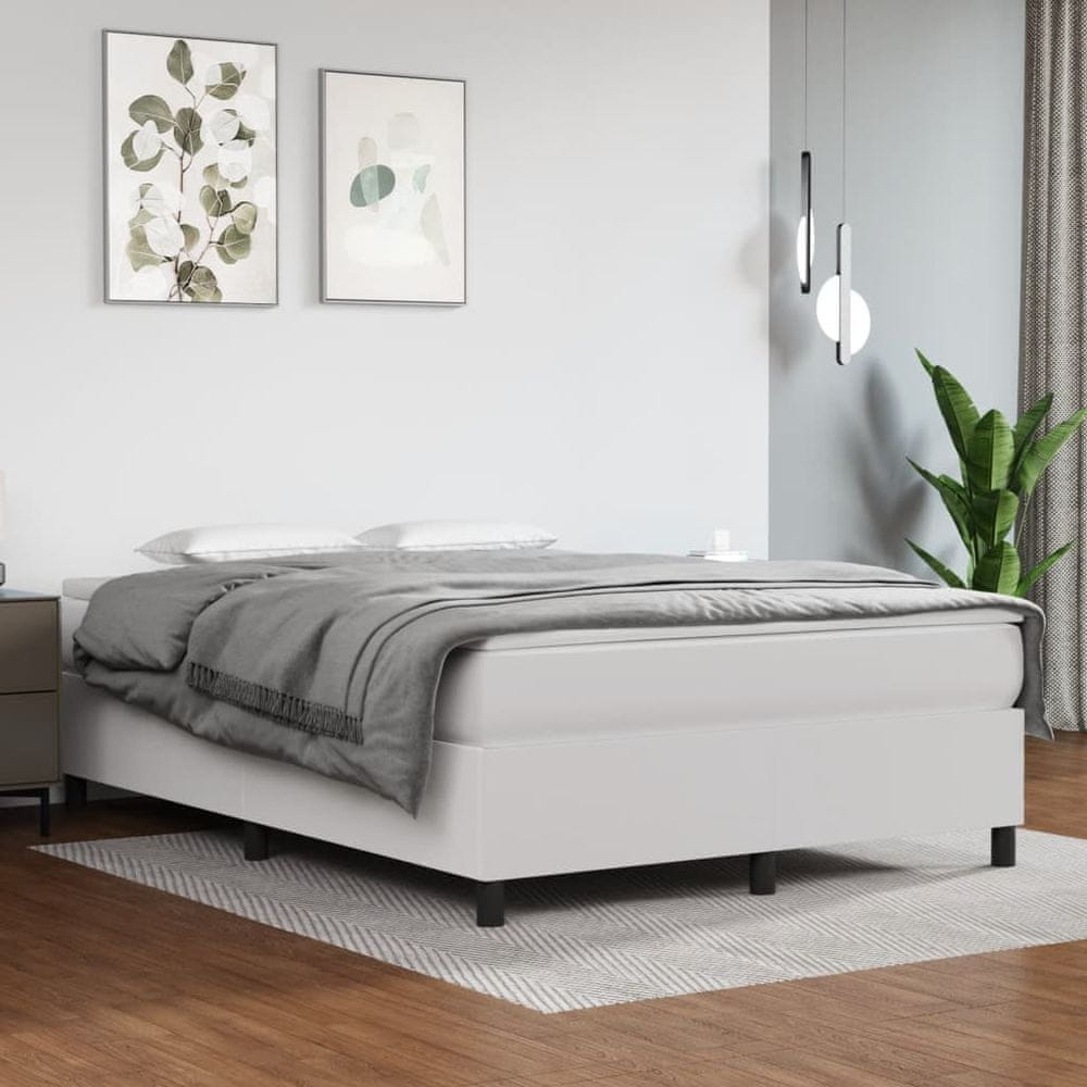 Petromila vidaXL Boxspring posteľ s matracom biela 140x200 cm umelá koža
