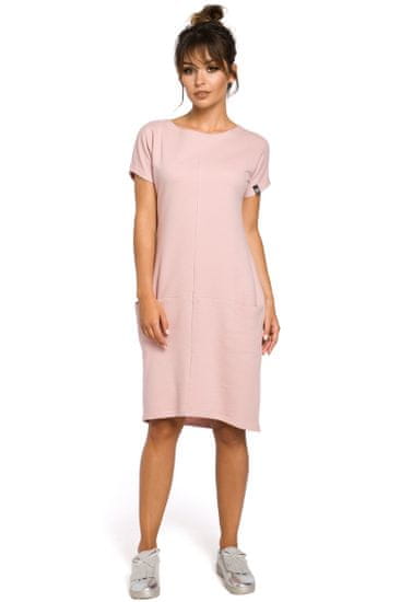 BeWear Dámske midi šaty Almut B050 ružová