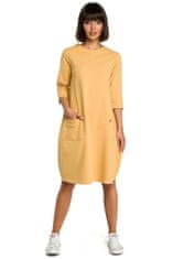 BeWear Dámske midi šaty Czesl B083 žltá XL
