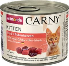 Animonda Carny Junior konzerva pro kočky hovězí+krůtí srdce 200g