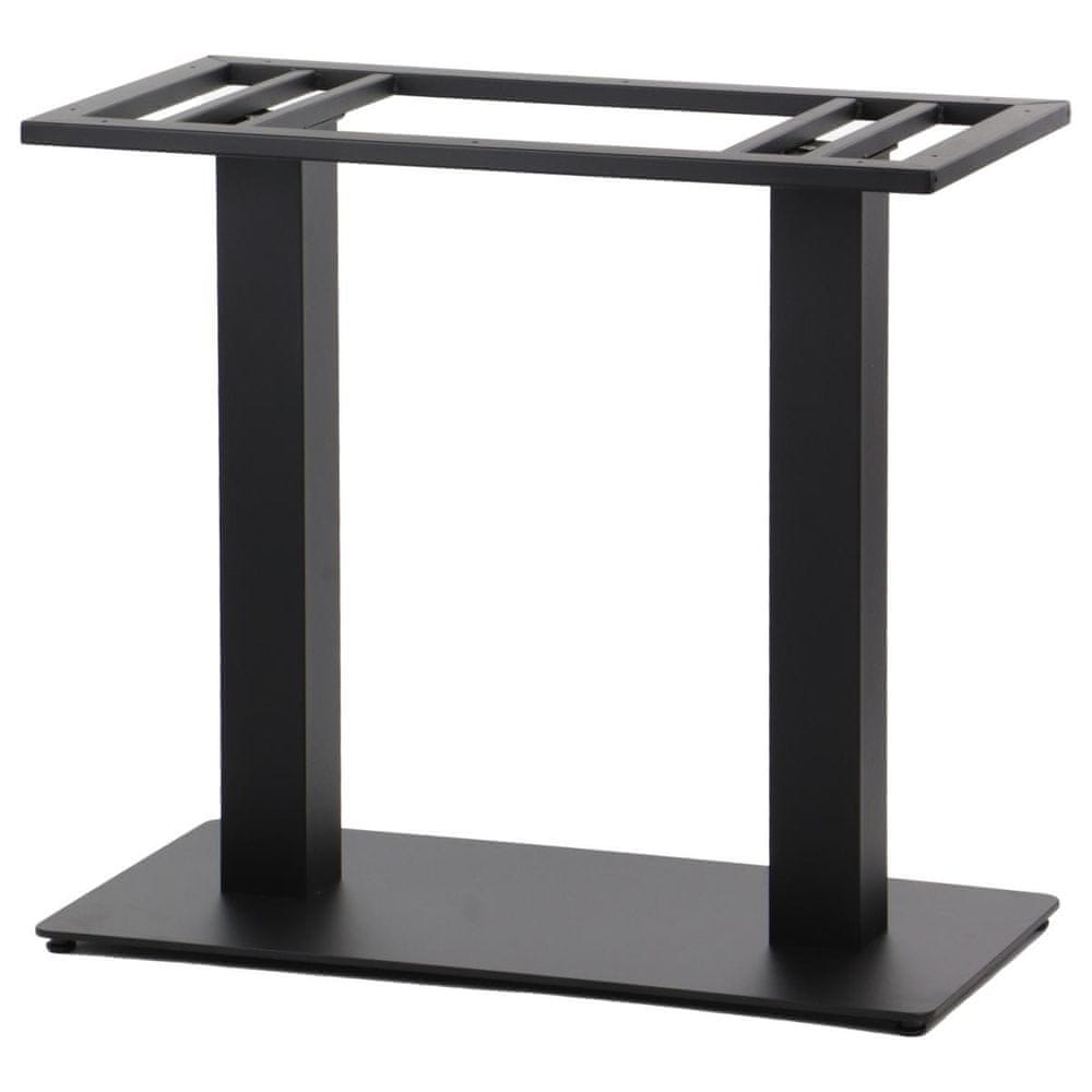 STEMA Dvojitá kovová podnož pre stôl SH-5003-3/B, nastaviteľné nožičky, 80x40x72cm, vhodné do domácnosti, kancelárie, hotela a reštaurácie, čierna