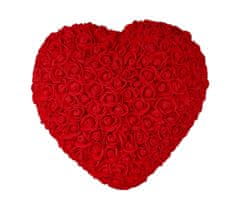 Medvídárek srdce z ruží - svetlo červené 26cm