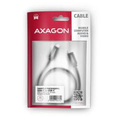 AXAGON BUCM32-CM20AB, SPEED+ kábel USB-C <-> USB-C, 2m, USB 3.2 Gen 2, PD 100W 5A, 4k HD, ALU, oplet, čierny