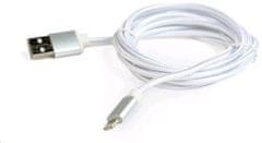 Gembird CABLEXPERT Kábel USB 2.0 Lightning (IP5 a vyšší) nabíjací a synchronizačný kábel, opletený, 1,8m, strieborný, blister