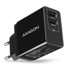 AXAGON ACU-DS16, SMART nabíjačka do siete 16W, 2x USB-A port, 5V/2.2A + 5V/1A