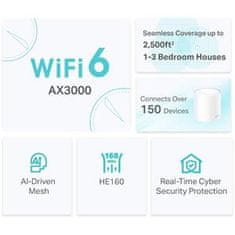 TP-LINK Smart Home Mesh AX3000 WiFi6 System Deco X50(2-pack)
