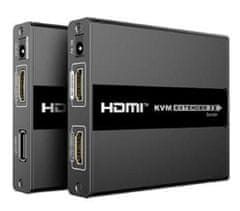 PremiumCord HDMI KVM extender s USB na 60m cez jeden kábel Cat5/6, bez oneskorenia
