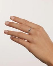 PDPAOLA Otvorený minimalistický prsteň zo striebra CRUSH Silver AN02-903 (Obvod 58 mm)