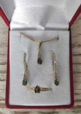 A-B A-B Náušnice Bellatrix s vltavínom a diamantmi zo žltého zlata jw-AUVD2002/1Y žlté zlato 585/14K