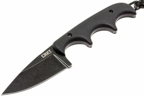 CRKT CR-2384K Minimalist Drop Point Black nôž na krk 5,5 cm, čierna, G10, plastové puzdro