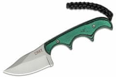 CRKT CR-2387 Minimalist Bowie Gears malý nôž na krk 5,3 cm, zeleno-čierna, G10, puzdro