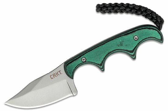 CRKT CR-2387 Minimalist Bowie Gears malý nôž na krk 5,3 cm, zeleno-čierna, G10, puzdro
