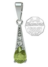 A-B A-B Prívesok Bellatrix s vltavínom a diamantmi v bielom zlate jw-AUVD1002W biele zlato 585/14K