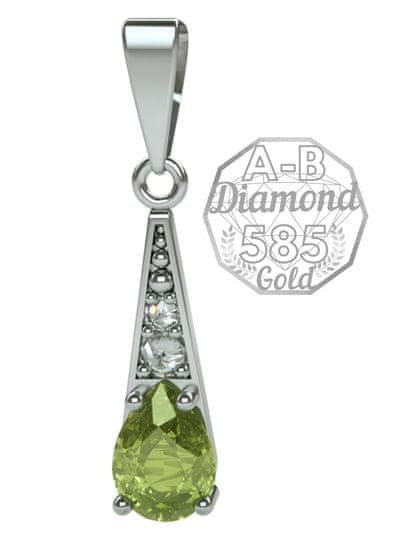 A-B A-B Prívesok Bellatrix s vltavínom a diamantmi v bielom zlate jw-AUVD1002W biele zlato 585/14K