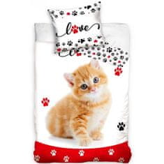 BedTex Bavlnené posteľné obliečky Love s mačičkou