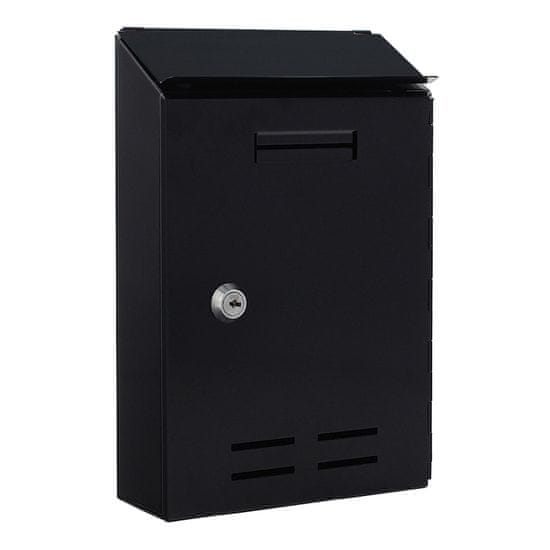 Rottner Standard I poštová schránka čierna | Cylindrický zámok | 17 x 26 x 6 cm