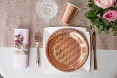 Santex Papierové taniere ružovo-zlaté glitter 23cm 10ks