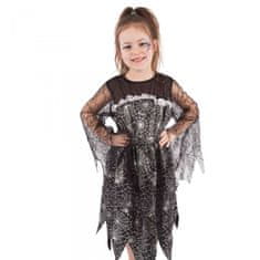 Detský kostým čarodejnice s pavučinou veľ. M EKO (117-128 cm) - 6-8 rokov - Halloween