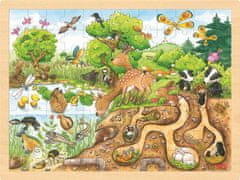 Goki Drevené puzzle Skúmanie prírody 96 dielikov