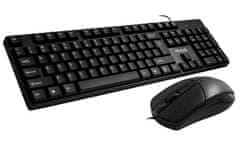 Dexxer Drôtová klávesnica + myš Čierna K70
