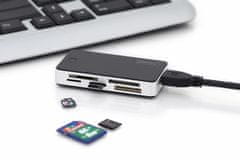 Digitus Čítačka kariet USB 3.0 s pripojovacím káblom USB 1m Podpora kariet MS/SD/SDHC/MiniSD/M2/CF/MD/SDXC