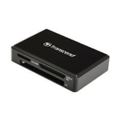 Transcend USB 3.0 čítačka pamäťových kariet, čierna - SDHC/SDXC (UHS-I/II), microSDHC/SDXC (UHS-I), CompactFlash (UDMA6/7)