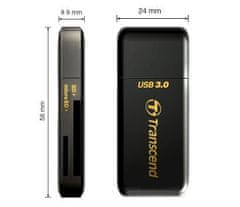Transcend RDF5 USB 3.0 čítačka pamäťových kariet SDHC (UHS-I)/SDXC (UHS-I)/microSDHC (UHS-I)/microSDXC (UHS-I), čierna