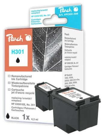 Peach kompatibilný cartridge HP CC561EE, No.301, čierna, 5.7ml