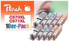 Peach kompatibilný cartridge Canon PGI-570XL/CLI-571XL Com pack, 4x13 ml, 1xBlack,1xCyan,1xMagenta,1xYellow, 1x23ml blac